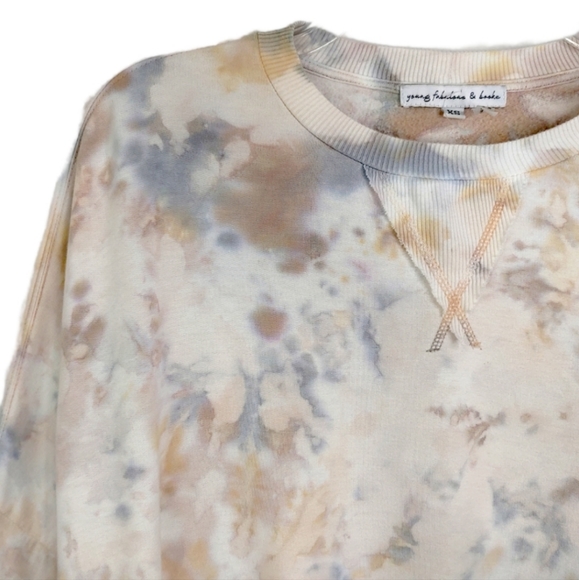 Young Fabulous & Broke Ivory Juliette Moon Rock Canyon Tie Dye Sweatshirt XS NWT - Picture 6 of 9